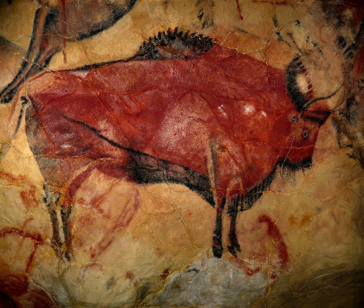 Pintura de bisonte de las Cueva de Altamira en Cantabria